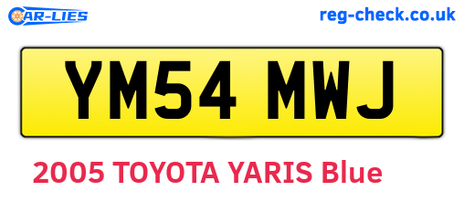 YM54MWJ are the vehicle registration plates.