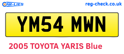 YM54MWN are the vehicle registration plates.