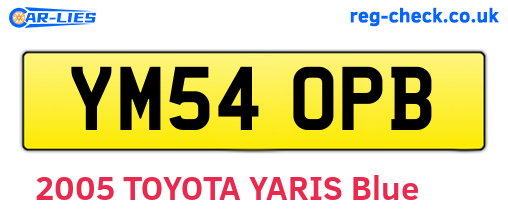 YM54OPB are the vehicle registration plates.