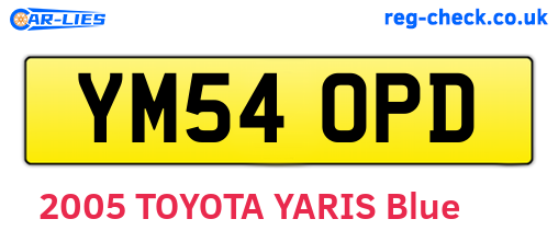 YM54OPD are the vehicle registration plates.
