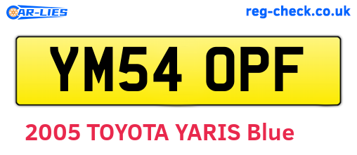 YM54OPF are the vehicle registration plates.
