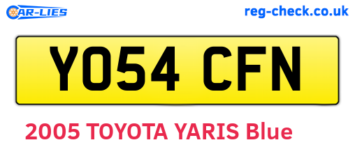 YO54CFN are the vehicle registration plates.