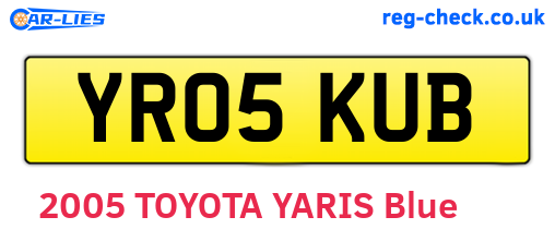 YR05KUB are the vehicle registration plates.