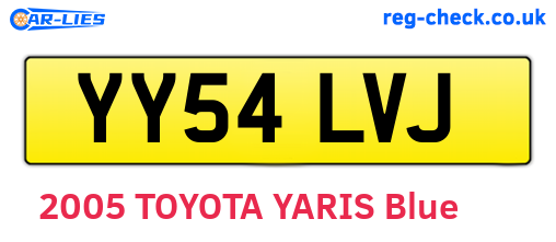 YY54LVJ are the vehicle registration plates.