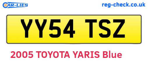YY54TSZ are the vehicle registration plates.