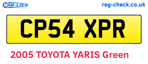 CP54XPR are the vehicle registration plates.