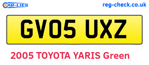 GV05UXZ are the vehicle registration plates.