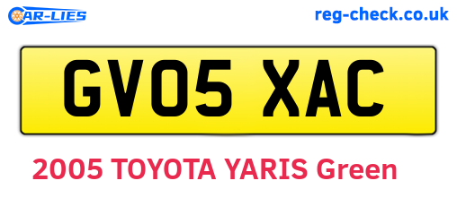 GV05XAC are the vehicle registration plates.