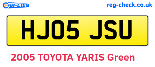 HJ05JSU are the vehicle registration plates.