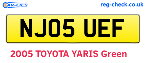 NJ05UEF are the vehicle registration plates.