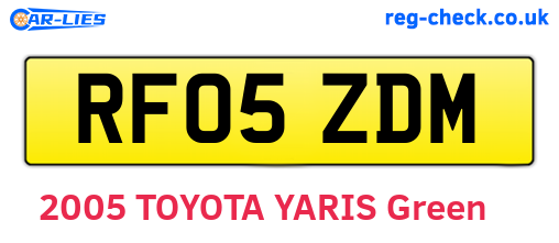 RF05ZDM are the vehicle registration plates.