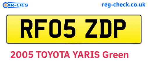 RF05ZDP are the vehicle registration plates.