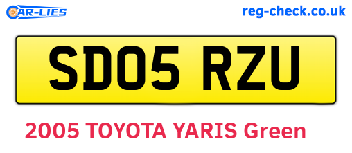 SD05RZU are the vehicle registration plates.