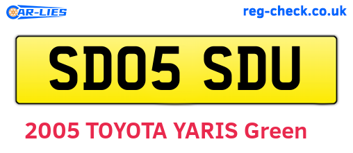 SD05SDU are the vehicle registration plates.
