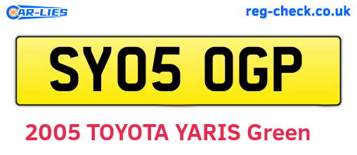 SY05OGP are the vehicle registration plates.