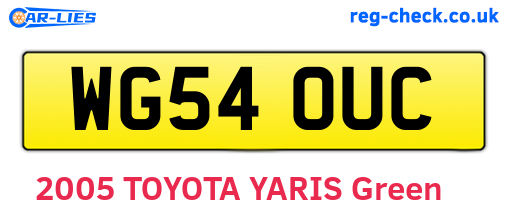 WG54OUC are the vehicle registration plates.