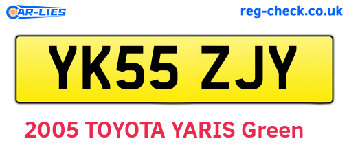 YK55ZJY are the vehicle registration plates.