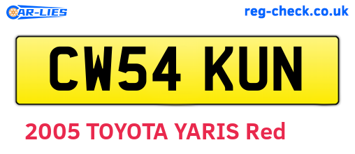 CW54KUN are the vehicle registration plates.
