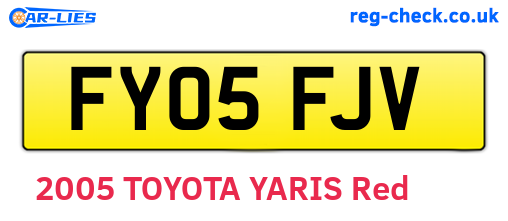 FY05FJV are the vehicle registration plates.