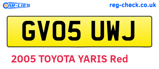 GV05UWJ are the vehicle registration plates.
