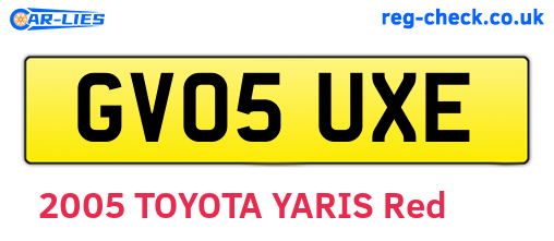 GV05UXE are the vehicle registration plates.