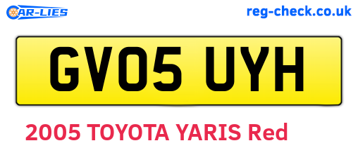 GV05UYH are the vehicle registration plates.