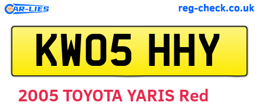 KW05HHY are the vehicle registration plates.