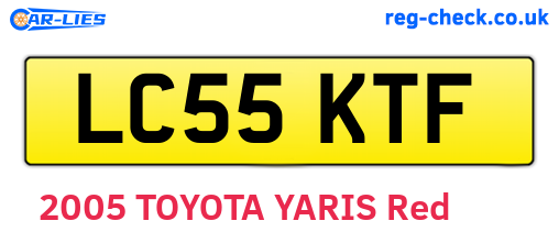 LC55KTF are the vehicle registration plates.