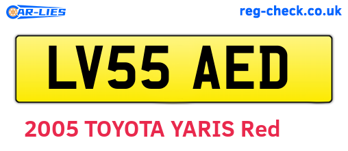 LV55AED are the vehicle registration plates.