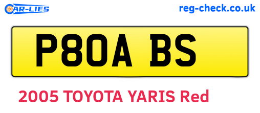 P80ABS are the vehicle registration plates.