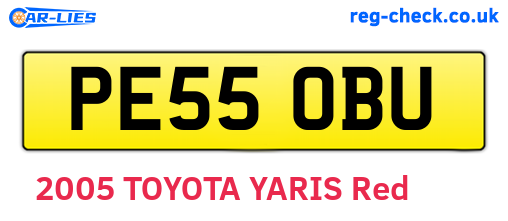 PE55OBU are the vehicle registration plates.