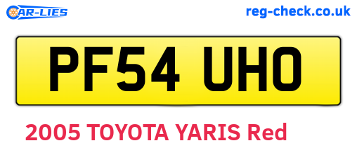 PF54UHO are the vehicle registration plates.