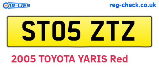 ST05ZTZ are the vehicle registration plates.