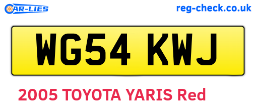 WG54KWJ are the vehicle registration plates.
