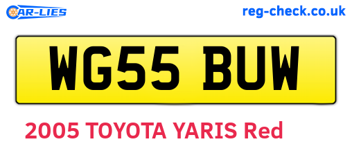 WG55BUW are the vehicle registration plates.