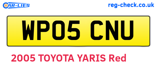 WP05CNU are the vehicle registration plates.