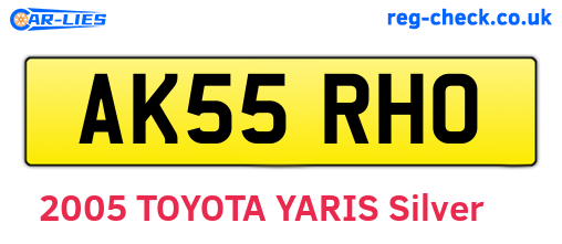 AK55RHO are the vehicle registration plates.