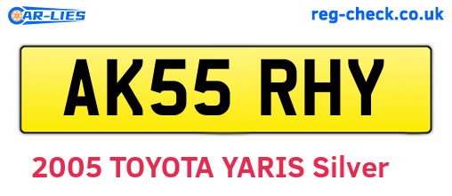 AK55RHY are the vehicle registration plates.