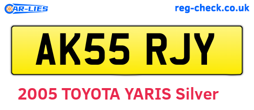 AK55RJY are the vehicle registration plates.