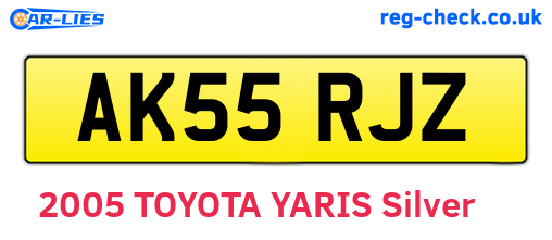AK55RJZ are the vehicle registration plates.