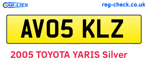 AV05KLZ are the vehicle registration plates.