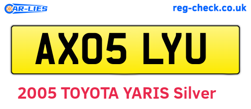 AX05LYU are the vehicle registration plates.