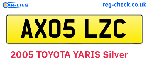 AX05LZC are the vehicle registration plates.