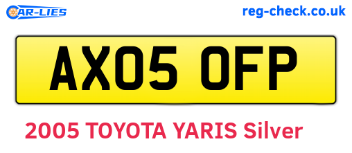 AX05OFP are the vehicle registration plates.