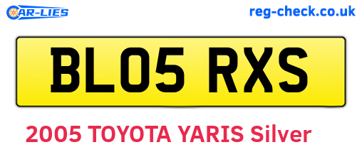 BL05RXS are the vehicle registration plates.