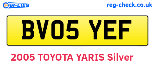 BV05YEF are the vehicle registration plates.