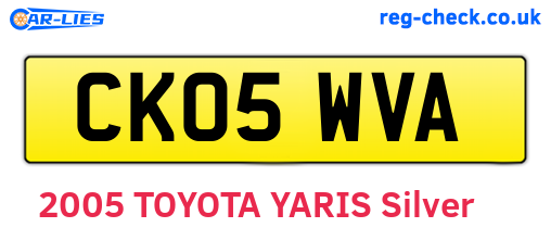 CK05WVA are the vehicle registration plates.