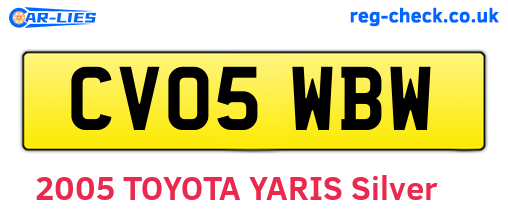 CV05WBW are the vehicle registration plates.