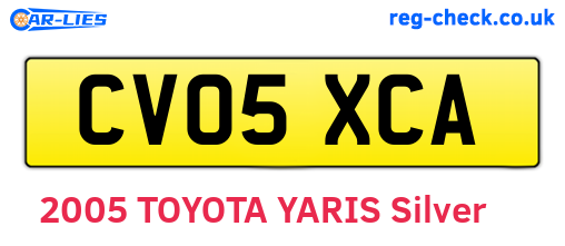 CV05XCA are the vehicle registration plates.