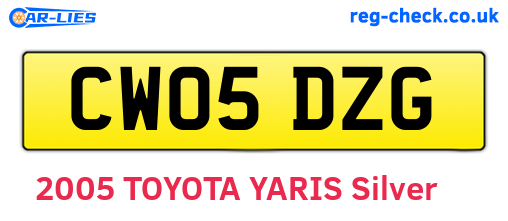 CW05DZG are the vehicle registration plates.